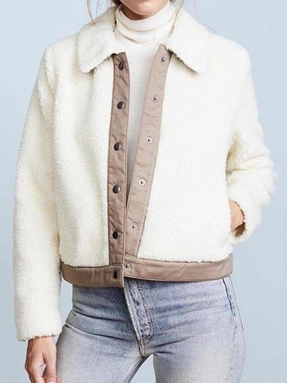 Madewell - Burton Front - Cream/Neutral Sherpa Jacket - Size Small - Picture 2 of 7